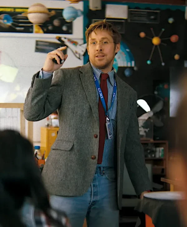 Project Hail Mary Ryan Gosling Grey Suiting Blazer