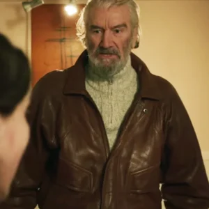 Pushers S01 Clive Russell Brown Leather Jacket Front