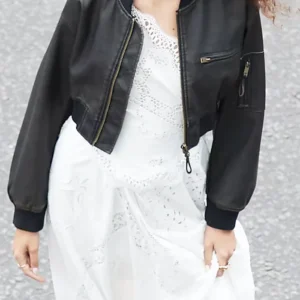 Pushers S01 Rosie Jones Bomber Leather Jacket