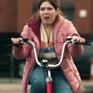 Pushers S01 Rosie Jones Pink Quilted Jacket Side