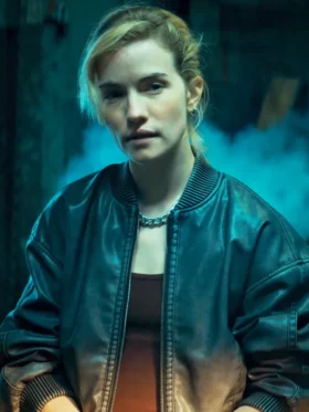 Relay 2025 Willa Fitzgerald Bomber Leather Jacket Side