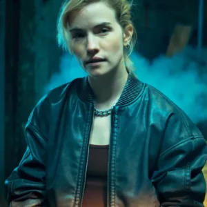 Relay 2025 Willa Fitzgerald Bomber Leather Jacket Side