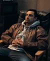 Relay Riz Ahmed Brown Leather Jacket Side