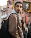Relay Riz Ahmed Brown Bomber Leather Jacket