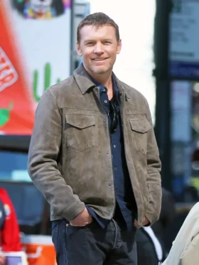 Relay Sam Worthington Suede Leather Jacket Side