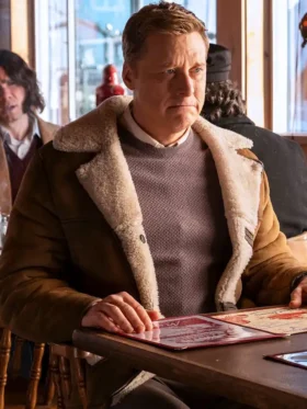 Resident Alien S04 Alan Tudyk Brown Shearling Jacket Back
