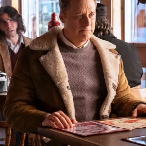 Resident Alien S04 Alan Tudyk Brown Shearling Jacket Back