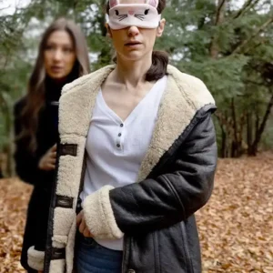 Revival S01 Dana Cypress Shearling Hooded Coat Side