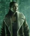 Revival S01 Melanie Scrofano Brown Shearling Leather Coat
