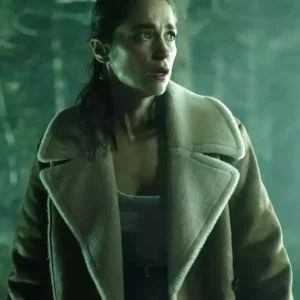 Revival S01 Melanie Scrofano Brown Shearling Leather Coat