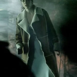 Revival S01 Melanie Scrofano Brown Shearling Coat