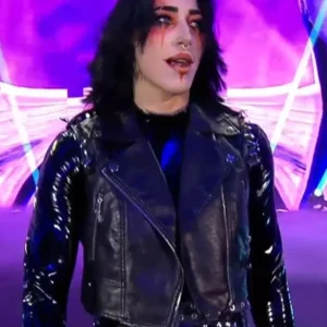 Rhea Ripley WWE Night of Champions Black Leather Vest Side