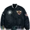 Seattle Mariners Mariner Moose Navy Blue Satin Jacket front
