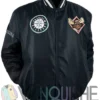 Seattle Mariners Mariner Moose Navy Blue Satin Jacket right