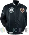 Seattle Mariners Mariner Moose Navy Blue Satin Jacket right