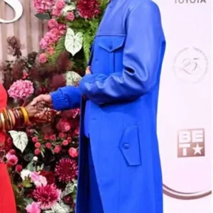 Snoop Dogg BET Awards 2025 Blue Leather Coat Side Look