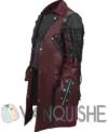 Steampunk Gothic Costume Coat, Halloween Black and Marron Leather Jacket left