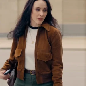 Superman Rachel Brosnahan Brown Suede Jacket Side
