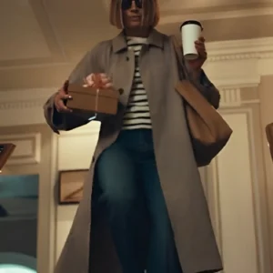 The Better Sister S01 Jessica Biel Brown Trench Coat Back