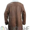 The Dark Knight Rises Tom Hardy Bane Shearling Leather Trench Coat Jacket back