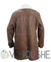 The Dark Knight Rises Tom Hardy Bane Shearling Leather Trench Coat Jacket back