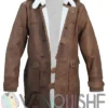 The Dark Knight Rises Tom Hardy Bane Shearling Leather Trench Coat Jacket frontt