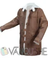 The Dark Knight Rises Tom Hardy Bane Shearling Leather Trench Coat Jacket left