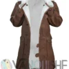 The Dark Knight Rises Tom Hardy Bane Shearling Leather Trench Coat Jacket open front