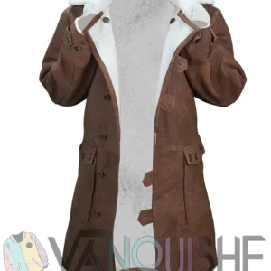 The Dark Knight Rises Tom Hardy Bane Shearling Leather Trench Coat Jacket open front