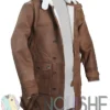 The Dark Knight Rises Tom Hardy Bane Shearling Leather Trench Coat Jacket right