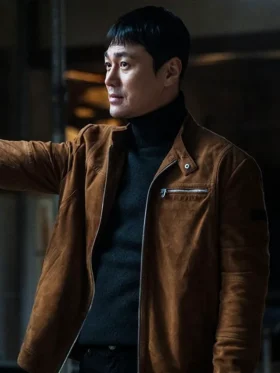 The Defects Choi Young-joon Brown Suede Jacket Side