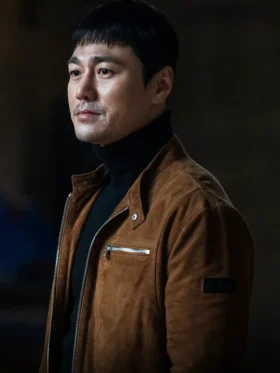 The Defects Choi Young-joon Brown Suede Leather Jacket