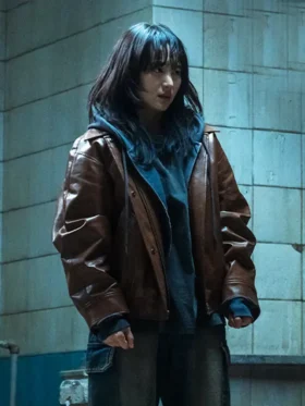 The Defects Won Jin-ah Brown Leather Jacket