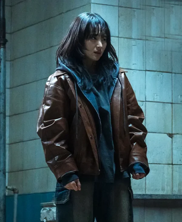 The Defects Won Jin-ah Brown Leather Jacket