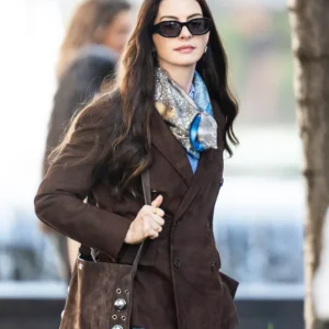 The Devil Wears Prada 2 Anne Hathaway Brown Suede Blazer