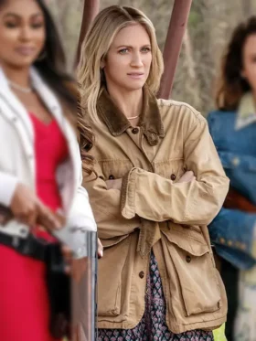 The Hunting Wives S01 Brittany Snow Brown Jacket Side
