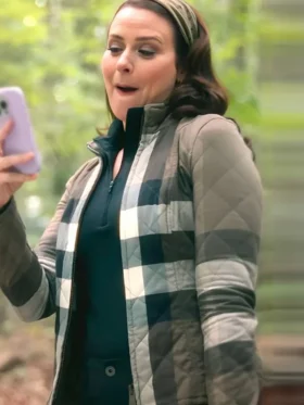 The Hunting Wives S01 Katie Lowes Quilted Jacket Front
