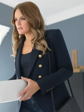 The Hunting Wives S01 Malin Akerman Blue Blazer Front