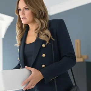 The Hunting Wives S01 Malin Akerman Blue Blazer Front