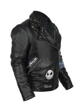 The Nightmare Before Christmas Studded Leather Jacket For Sale