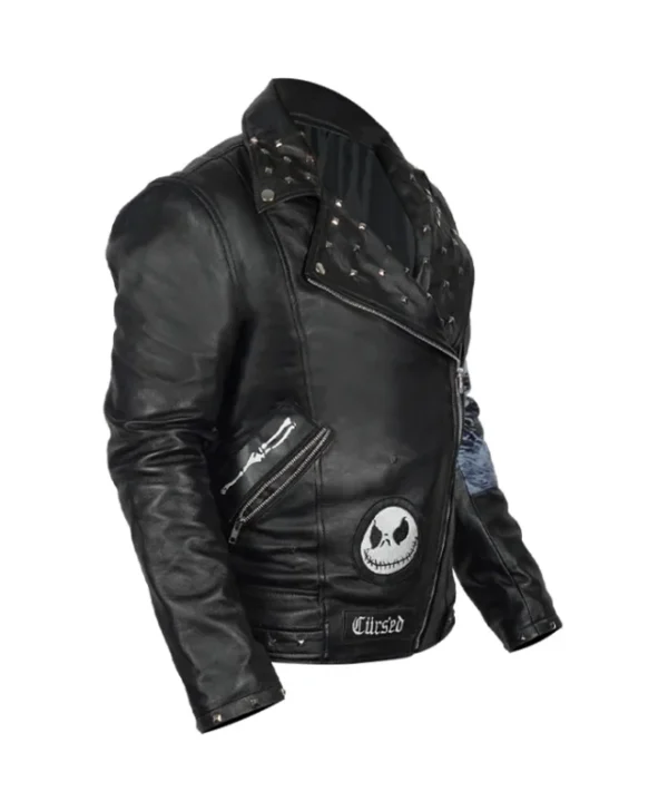 The Nightmare Before Christmas Studded Leather Jacket For Sale