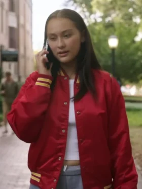 The Summer I Turned Pretty S03 Lola Tung Red Jacket Side