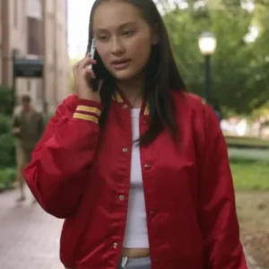 The Summer I Turned Pretty S03 Lola Tung Red Jacket Side