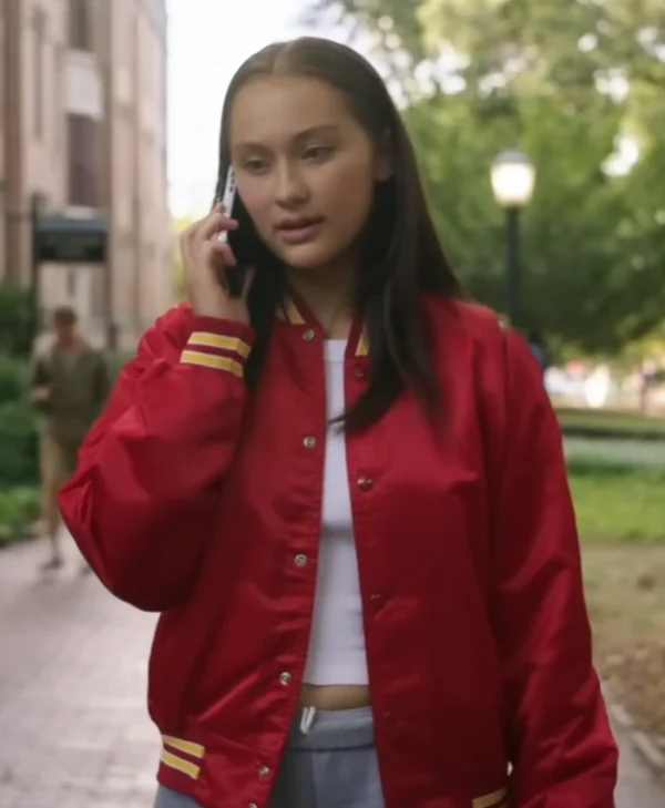 The Summer I Turned Pretty S03 Lola Tung Red Jacket Side