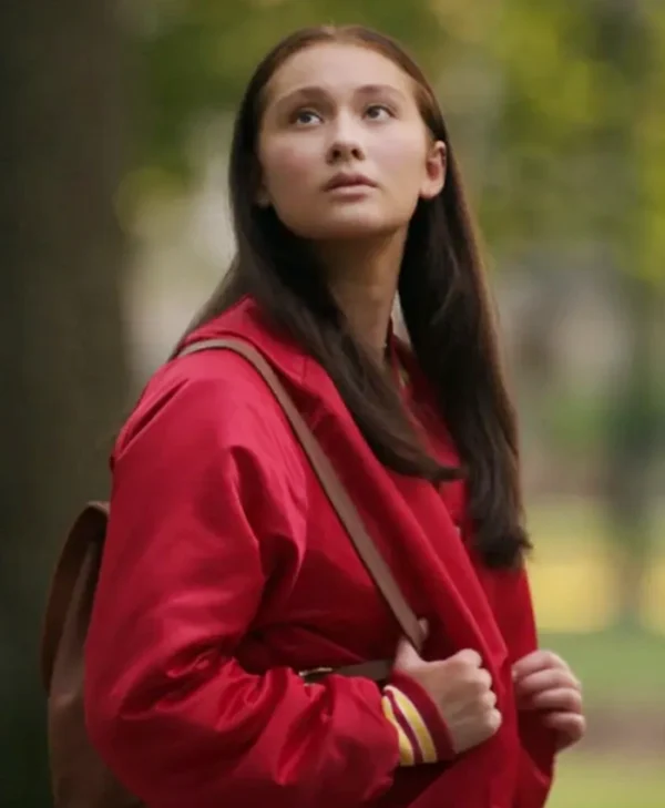 The Summer I Turned Pretty S03 Lola Tung Red Satin Jacket