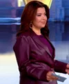 The View Ana Navarro Burgundy Leather Blazer