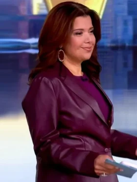 The View Ana Navarro Burgundy Leather Blazer