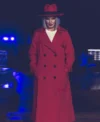 Toni Storm AEW Collision Red Wool Trench Coat