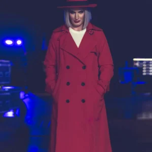 Toni Storm AEW Collision Red Wool Trench Coat