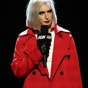 Toni Storm AEW Collision Red Wool Coat